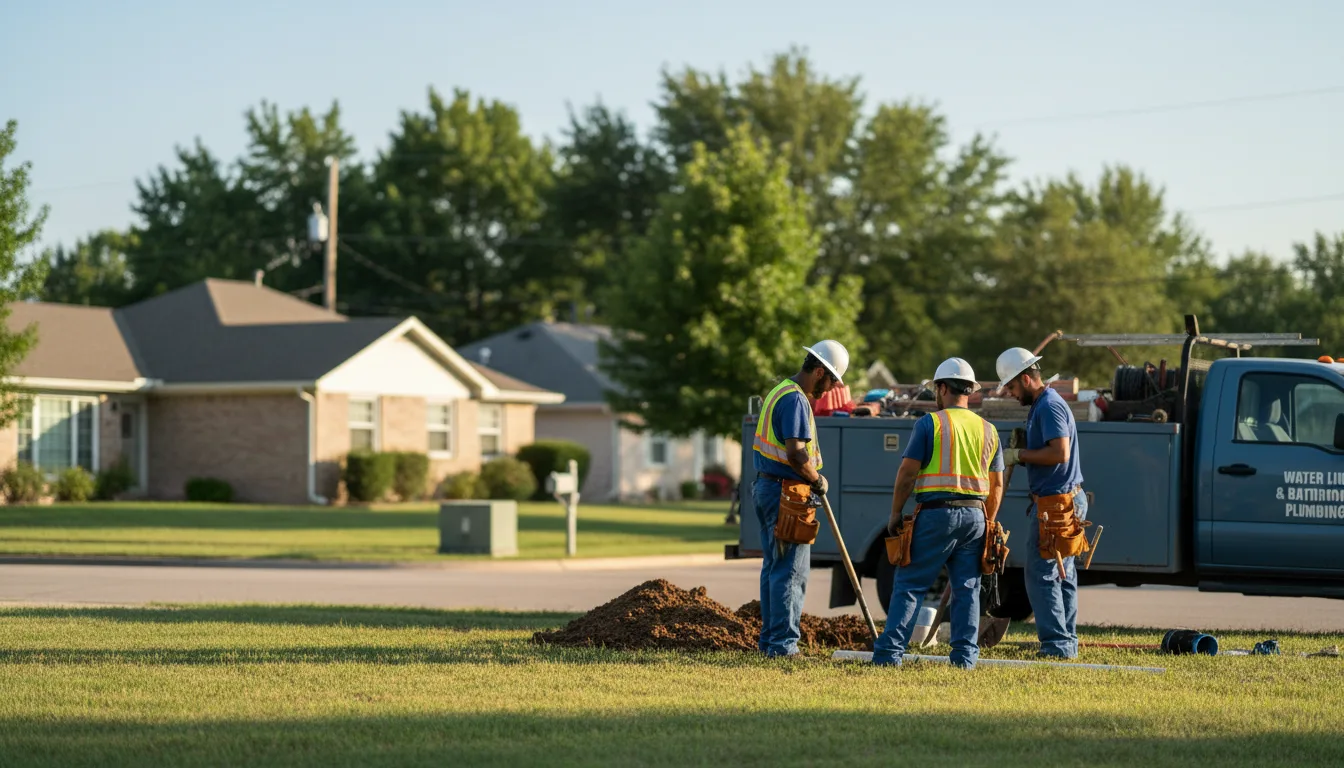 Residential water line and bathroom plumbing service in Edelstein, IL